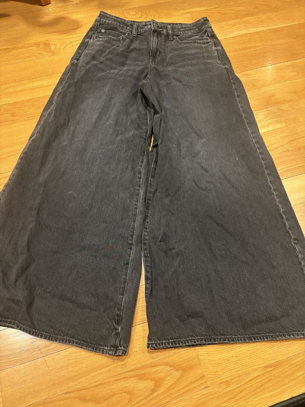 American eagle Size 4 Wide Leg Denim Pants with Comfort Waistband - Picture 1 of 4